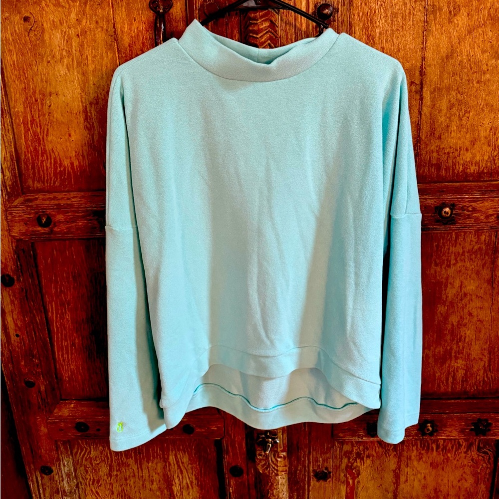 Ice blue vello fleece pullover- size s